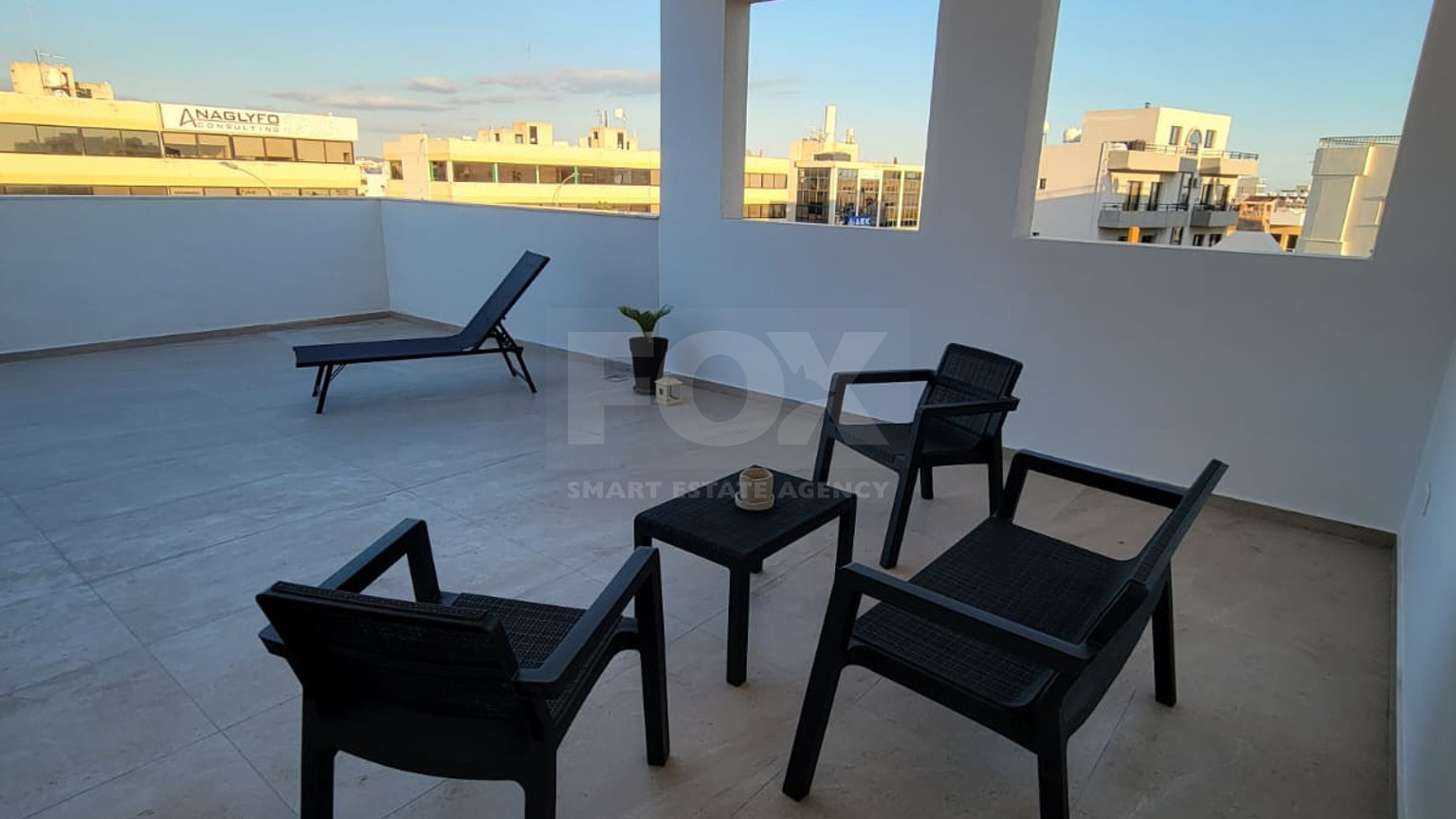 Brand new furnished one bedroom penthouse apartment with roof terrace for rent in Agios Georgios Havouzas, Limassol