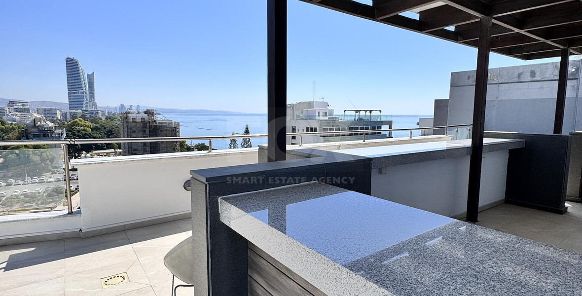 Luxury Beachfront Penthouse with Private Roof Garden in Limassol Sea Front