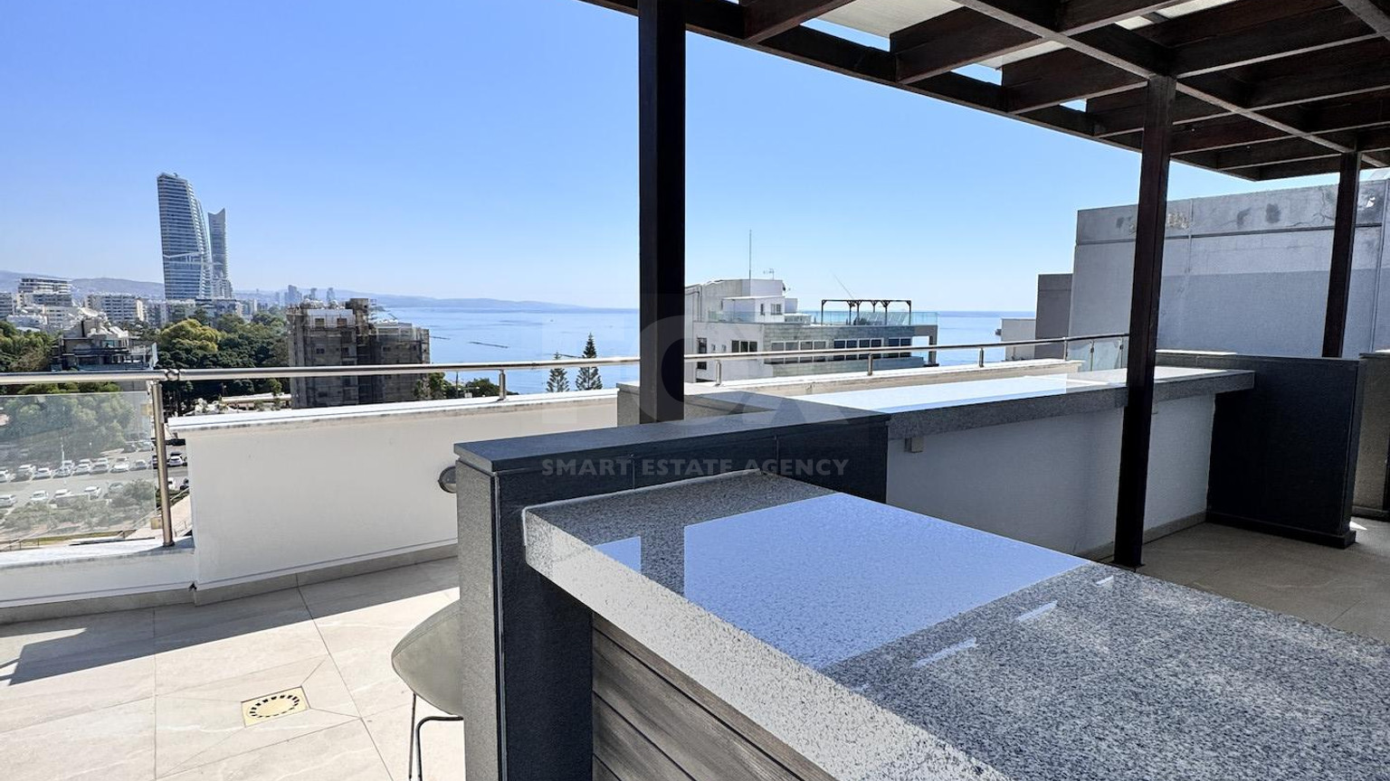 Luxury Beachfront Penthouse with Private Roof Garden in Limassol Sea Front