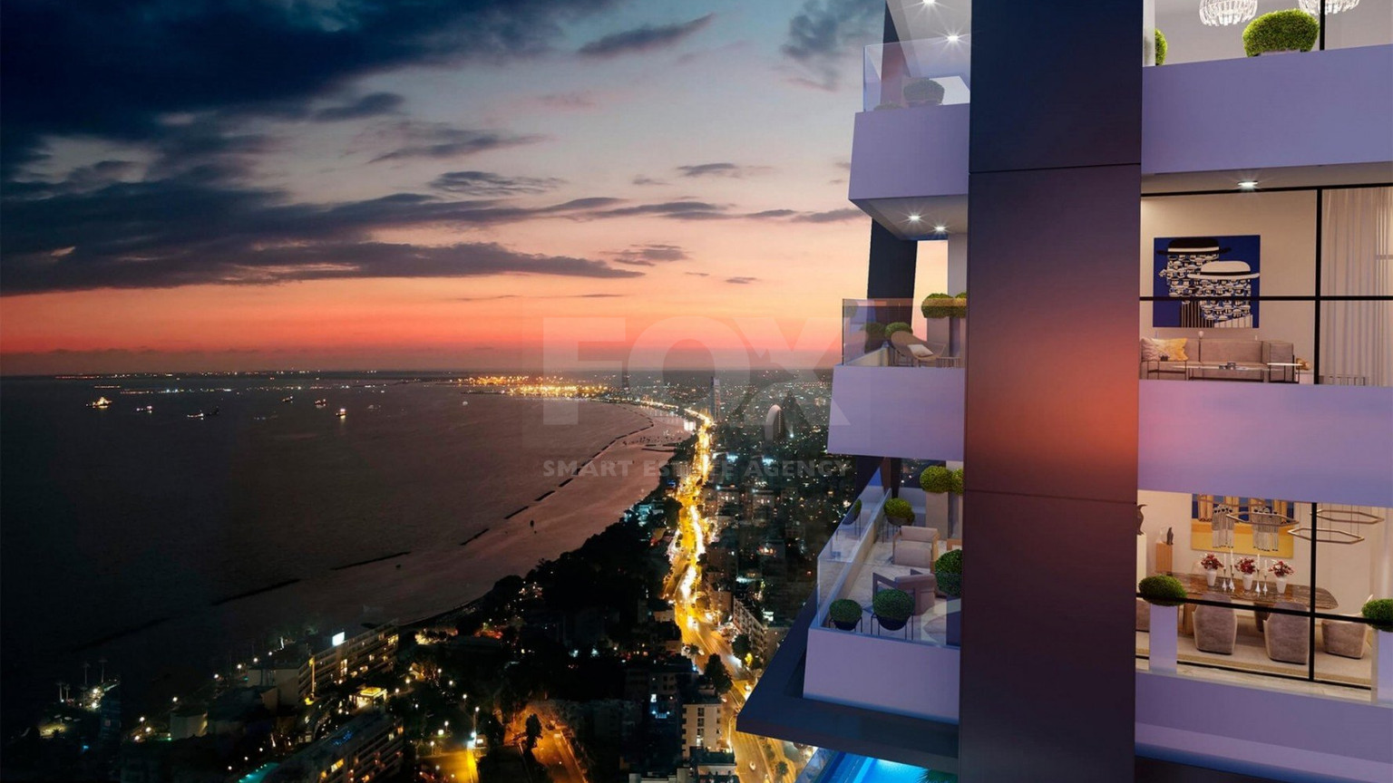 Luxury 1-Bedroom Apartment on the 18th Floor with Panoramic Sea Views – Limassol