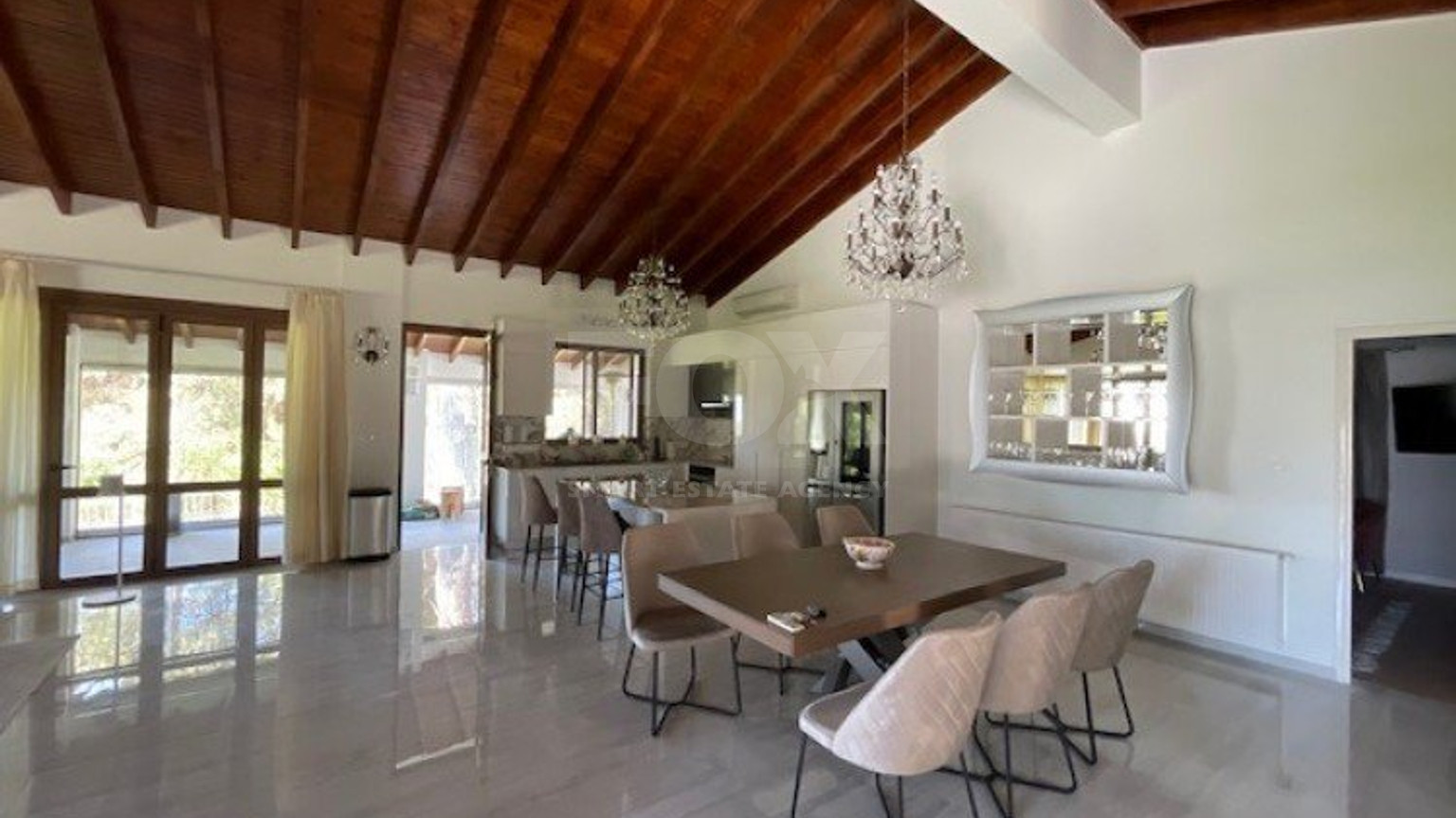 Luxury Viila with guest house in Moniatis with its own private grounds of landscaped gardens engulfed by forest trees.