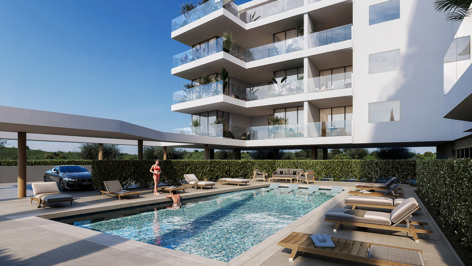 Modern 1 Bedroom Apartment with Communal Pool in Germasogeia Tourist Area