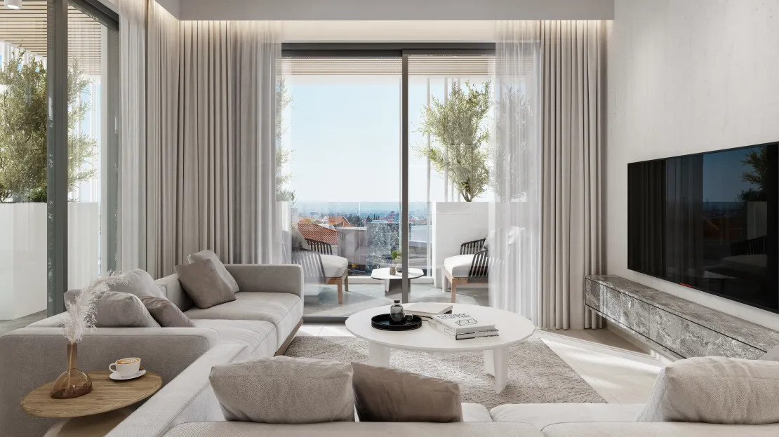 Modern Two-Bedroom Apartment with Sea Views in Agios Sylas, Ypsonas