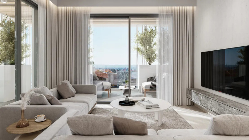 Modern Two-Bedroom Apartment with Sea Views in Agios Sylas, Ypsonas