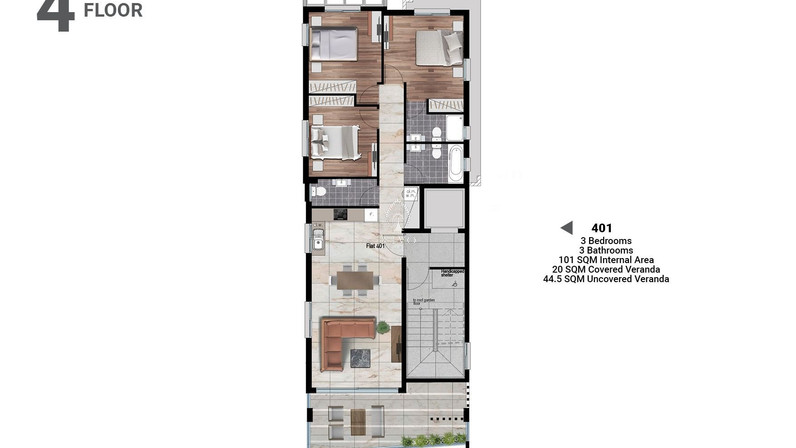 Апартаменты на продажу 101 м² в Larnaca, City Center, Larnaca, Cyprus