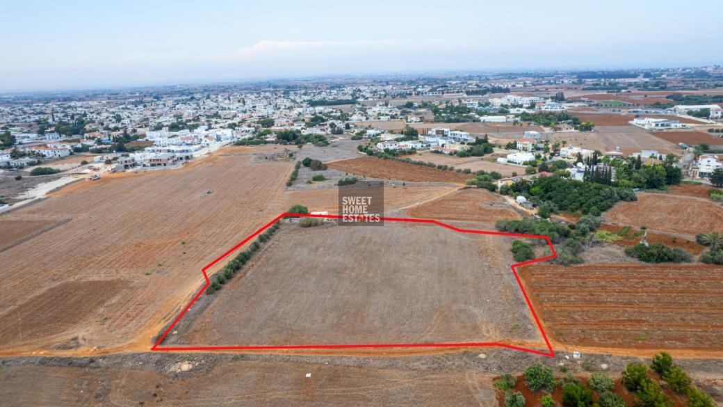Residential Field in Frenaros, aerial view with plot outline