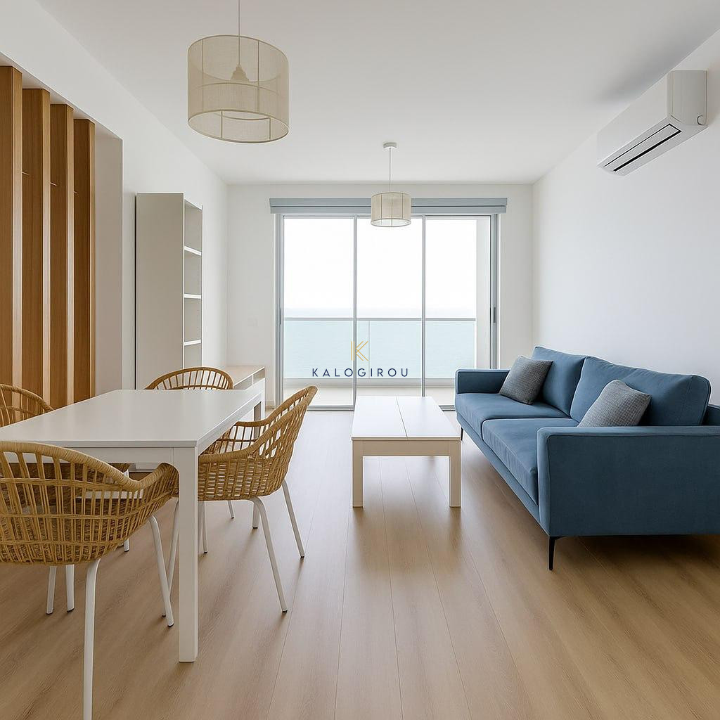 Sea view, Beach-front 2 bed flat for Rent in Makenzy area, Larnaca