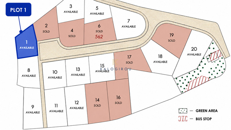 Plot of land for sale 450 m² in Kalavasos, Larnaca, Cyprus