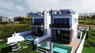 Beach Front 5 Bed Villa In Kissonerga