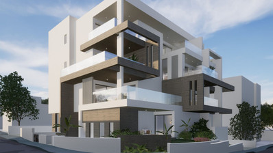 Просторная двухкомнатная квартира на втором этаже в Пафосе