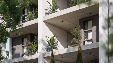 Современная однокомнатная квартира на втором этаже в Айос-Афанасиос