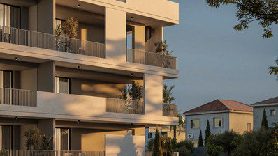 Современная квартира на верхнем этаже с одной спальней и кабинетом в тихом районе Айос Афанасиос