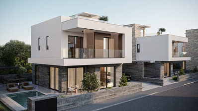 Modern Three Bedroom Villa in Geroskipou Sea View