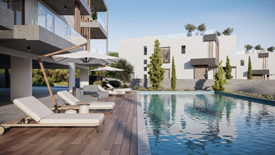 Two Bedroom Apartment in Peaceful Chloraka with Pool