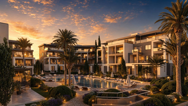 1-bedroom apartments for sale 52 m² in Geroskipou, Paphos, Cyprus