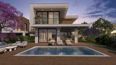 Modern 3-Bed Villa in Mouttagiaka with Sea Views & Pool