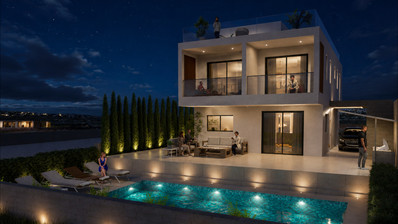 Modern 3-Bed Detached Villa in Geroskipou with Pool